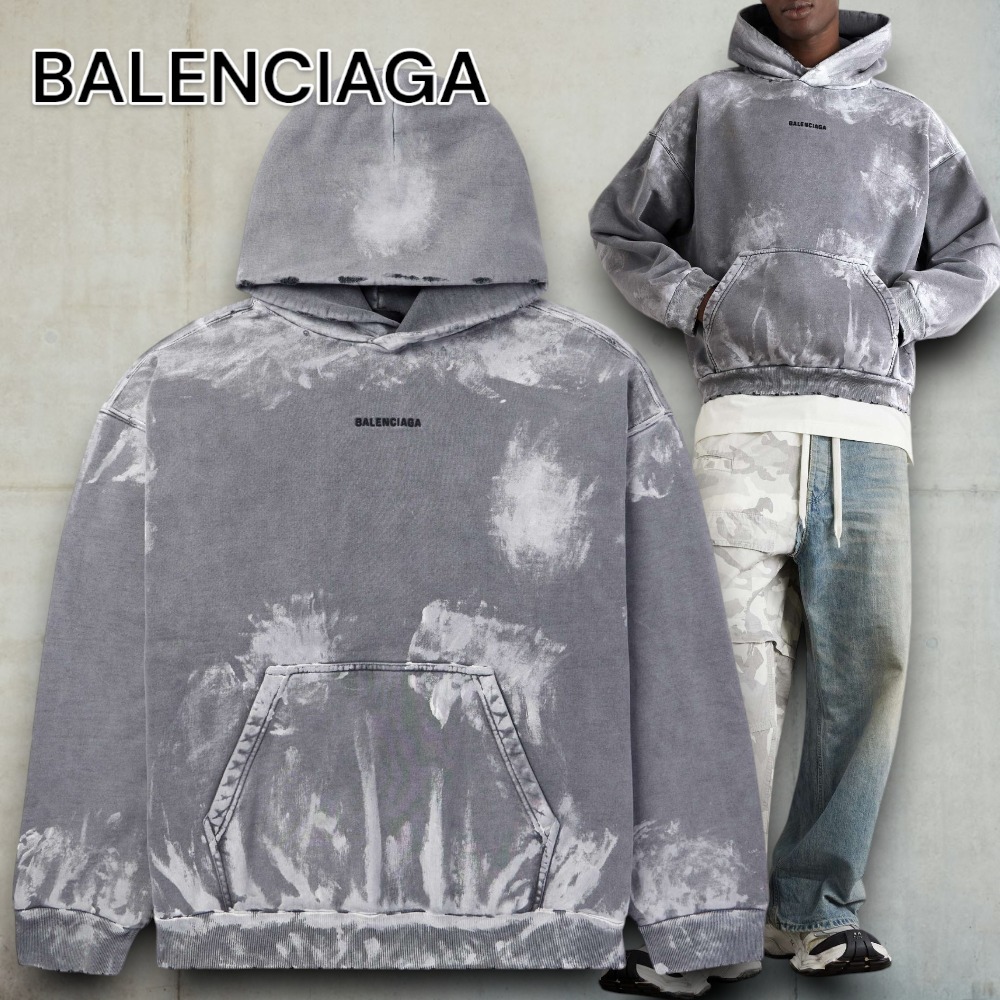 【BALENCIAGA】コットン フーディー ペイントスプラッター