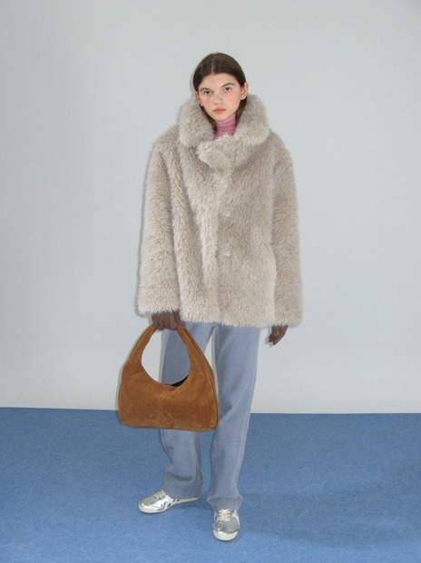ショルダーバッグ・ポシェット YEOMIM plump bag suede camel