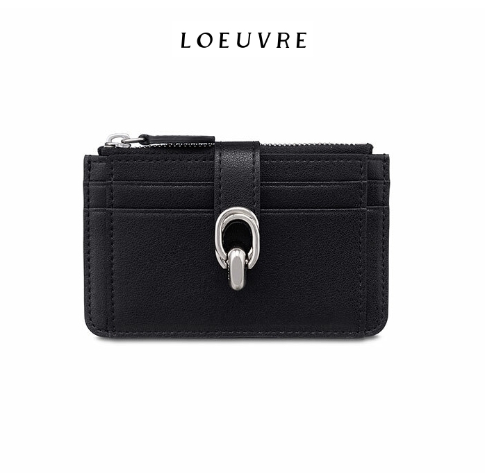 LOEUVRE★Anse Zipper Wallet ブラック レザー カードウォレット