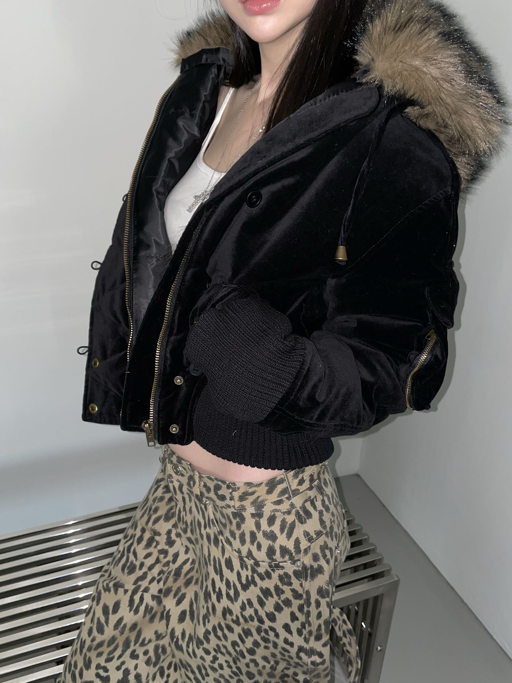 《THEAIRTOWN》 vintage suede crop coat