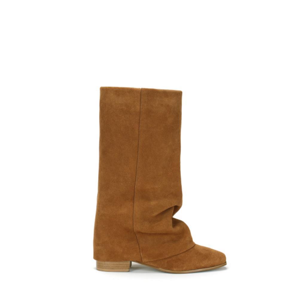 ロングブーツ THREE TO EIGHTY WRINKLE LEATHER BOOTS CAMEL