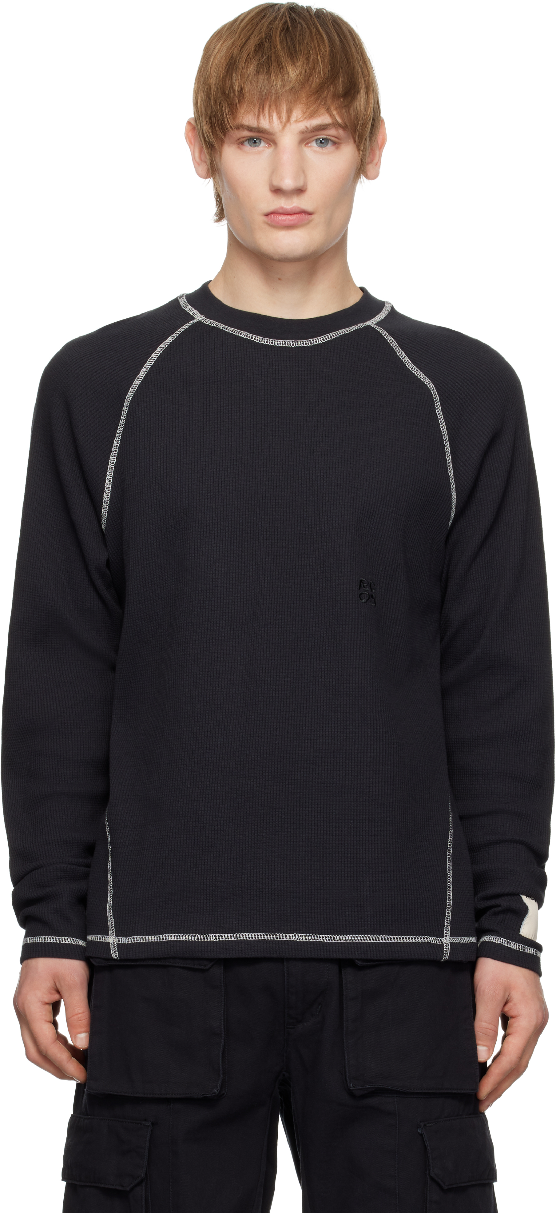 【関税込み】RCOS ブラック LS ワッフル Tシャツ