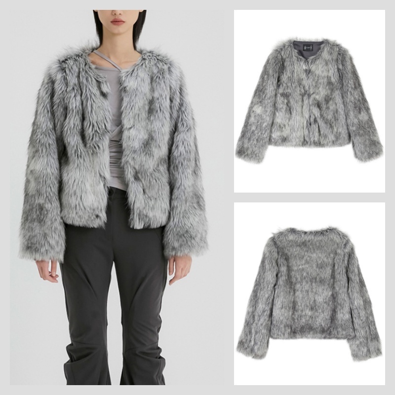 ★FLARE UP★ Fur Jacket FL046Gray FL-046_Gray