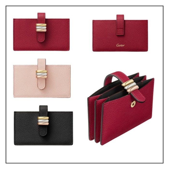 【Cartier】グレインレザー アコーディオン カードホルダー