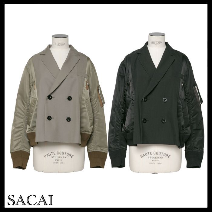 sacai 国内買付 Suiting x Nylon Twill Jacket