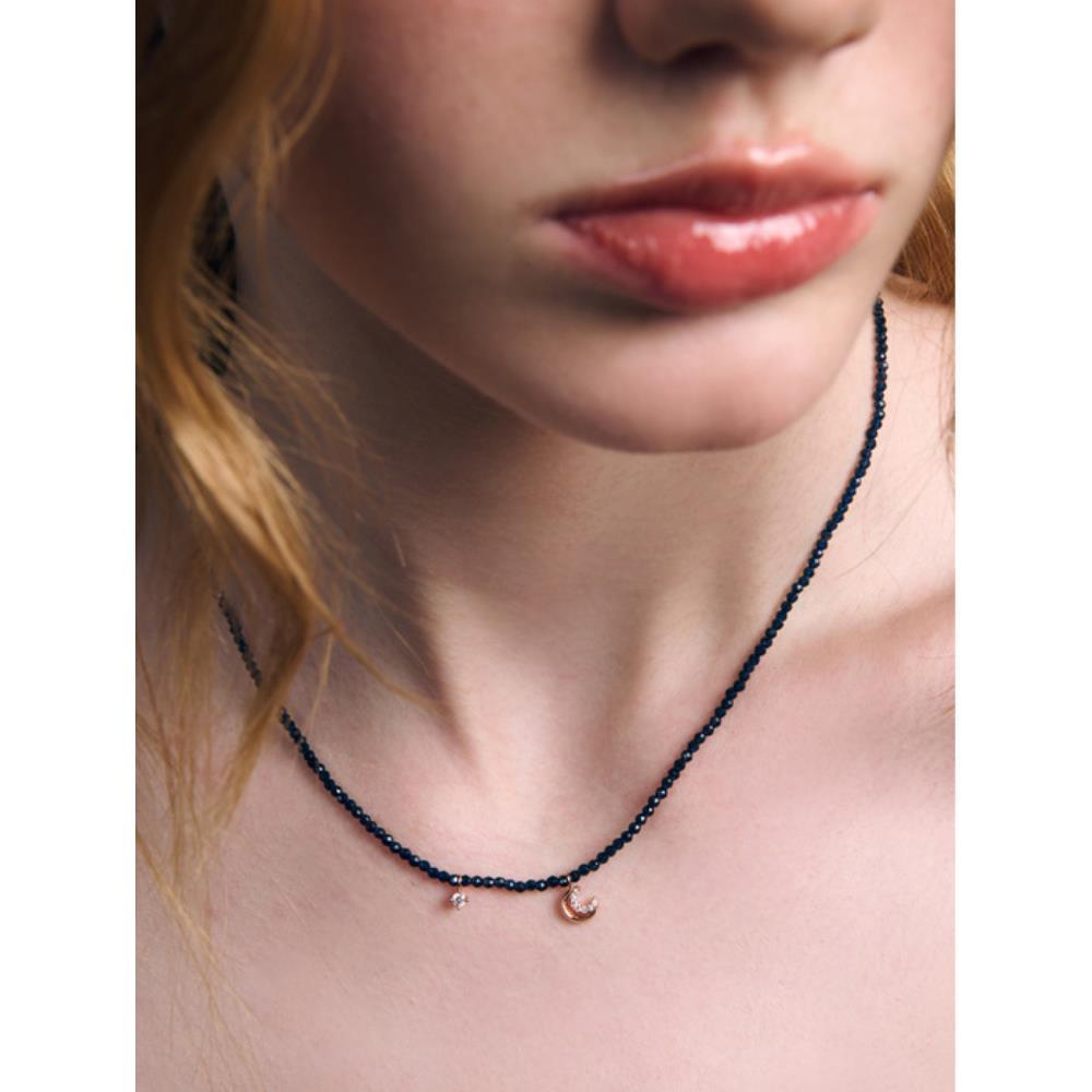 ★ROSEMONT★ Silver Navy Beads Necklace Selene RA24D16J