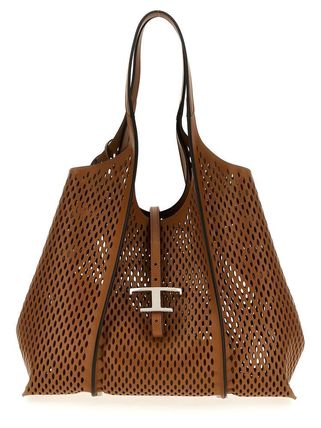 セール関税込★TOD'S★Tタイムレス トート ♪ミディアム Woman ブラック T タイムレス レザー ショッピングバッグ