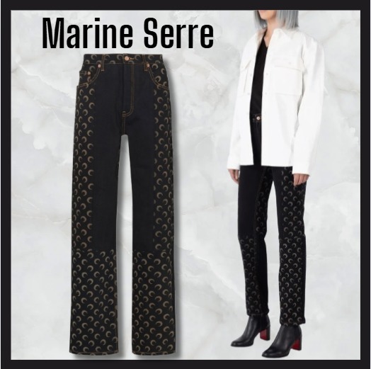 MARINE SERRE マリーンセル デニム パッチワーク パンツ