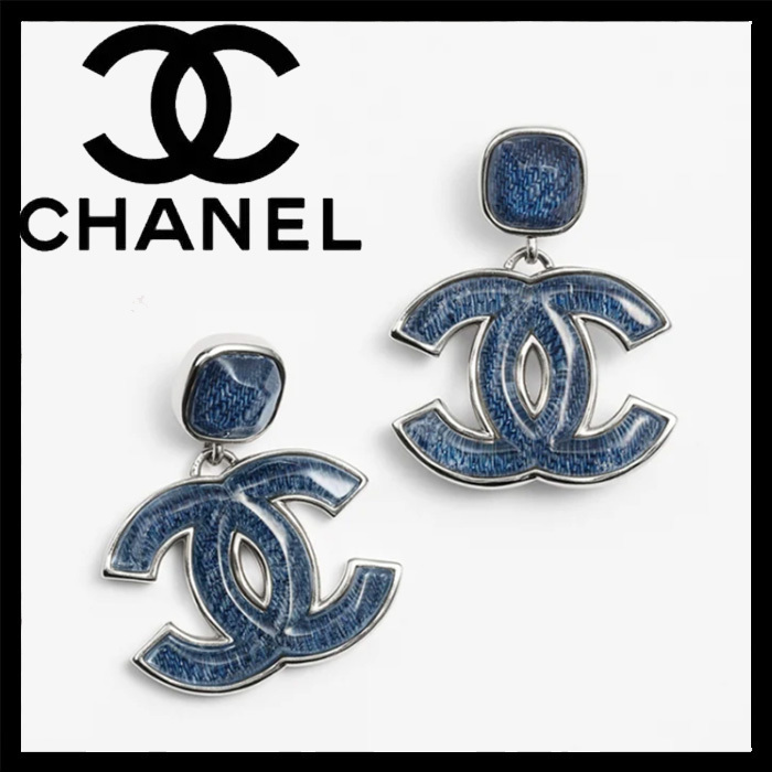 CHANEL - シャネル I24P デニム ココマーク ピアス ゴールド