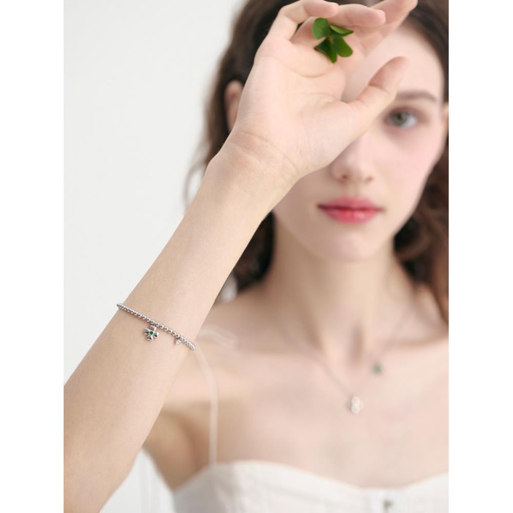 ★rosemont★ Silver clover ball bracelet RA24B22J