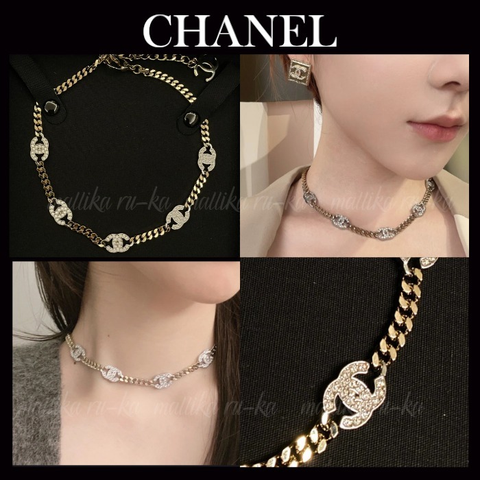 大人気☆キラキラロゴ【CHANEL】シャネル CCロゴ チョーカー
