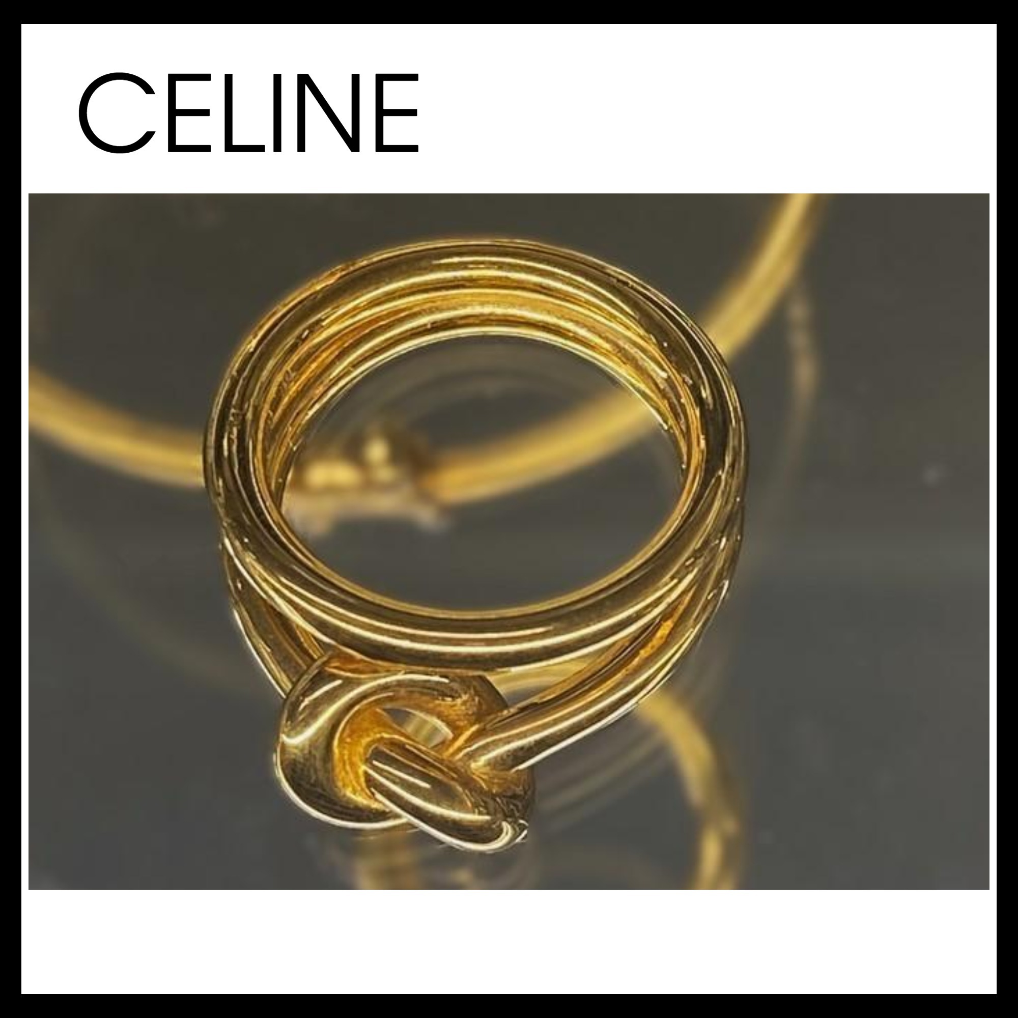 【CELINE】直営/正規店 ノット ダブルリング 真鍮 指輪
