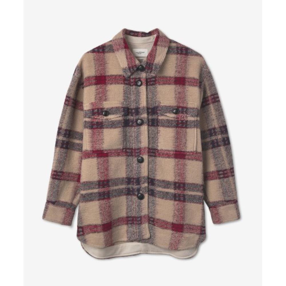 ★Isabel Marant★ Haveli Shirt Jacket Burgundy Ecru MA099822