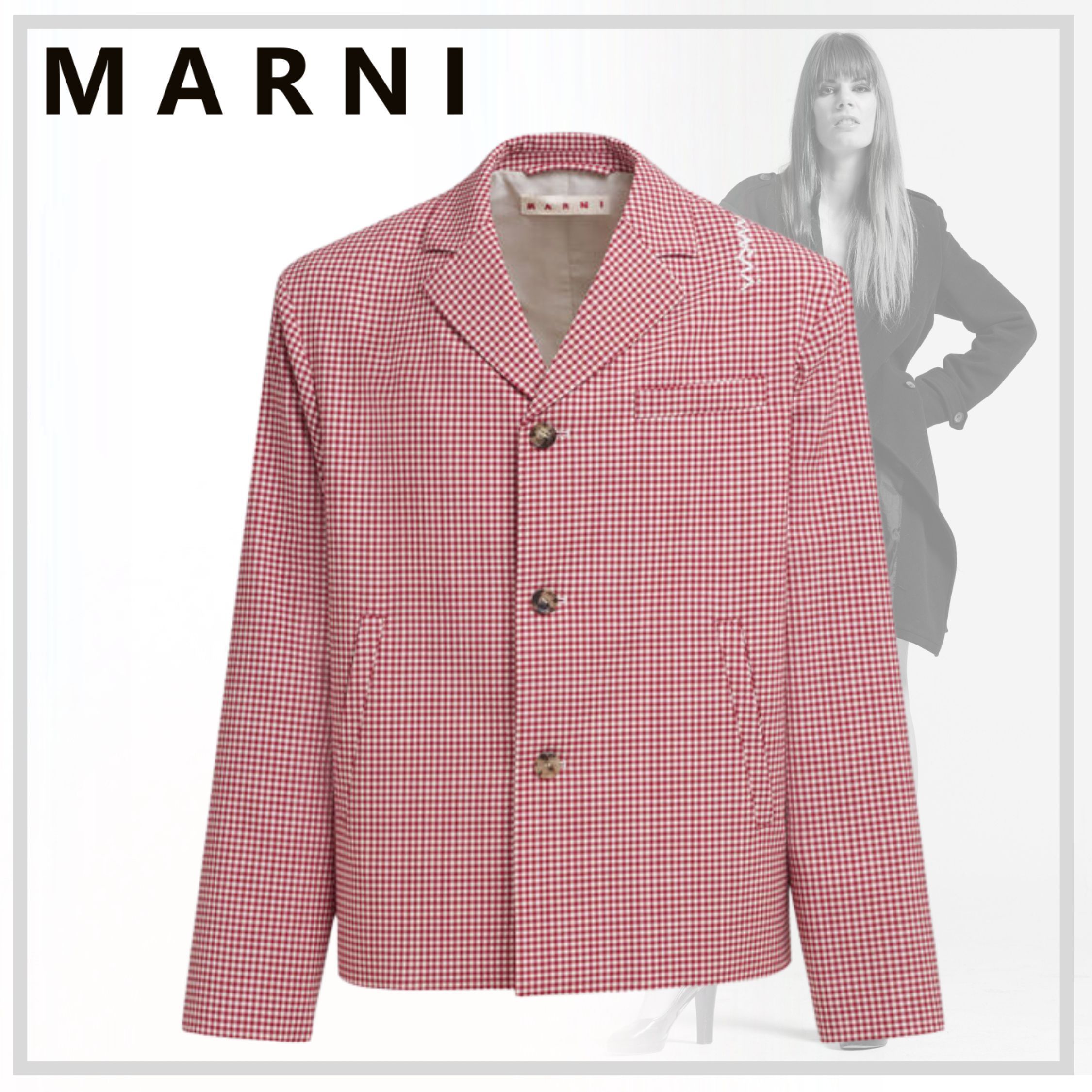 軽量な【MARNI】シングルブレスト ボクシージャケット 24AW新作