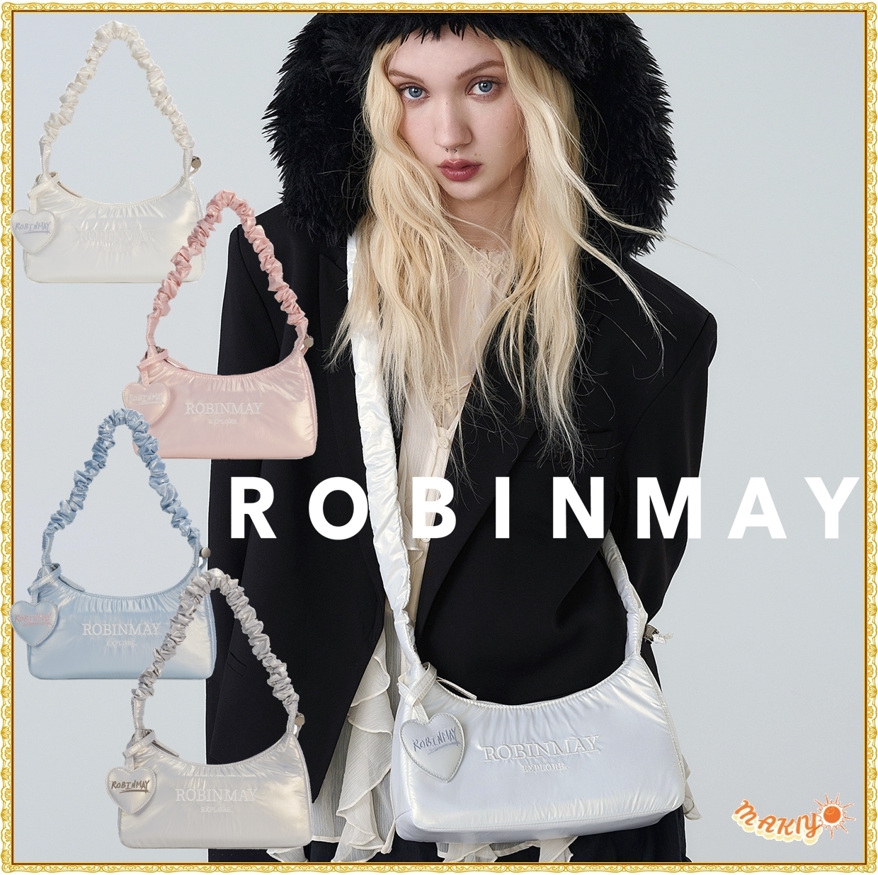 送料込★ROBINMAY★娜塔莉尼龍肩背包★ナイロンショルダーバッグ