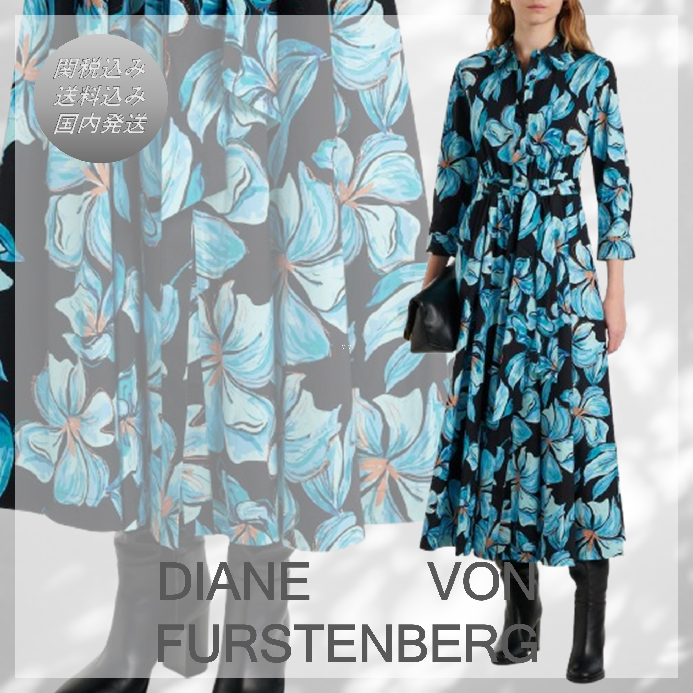 送料込/関税込■DVF■Blaine フローラル コットン マキシドレス