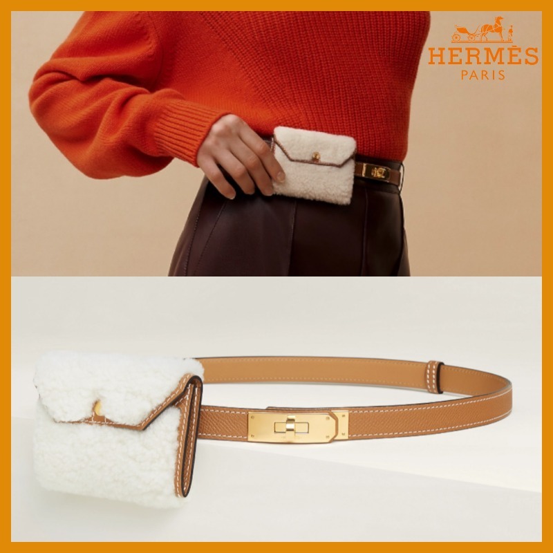 【バッグ付き♪】HERMES ベルト 《ケリー・ポケット》18 テディ