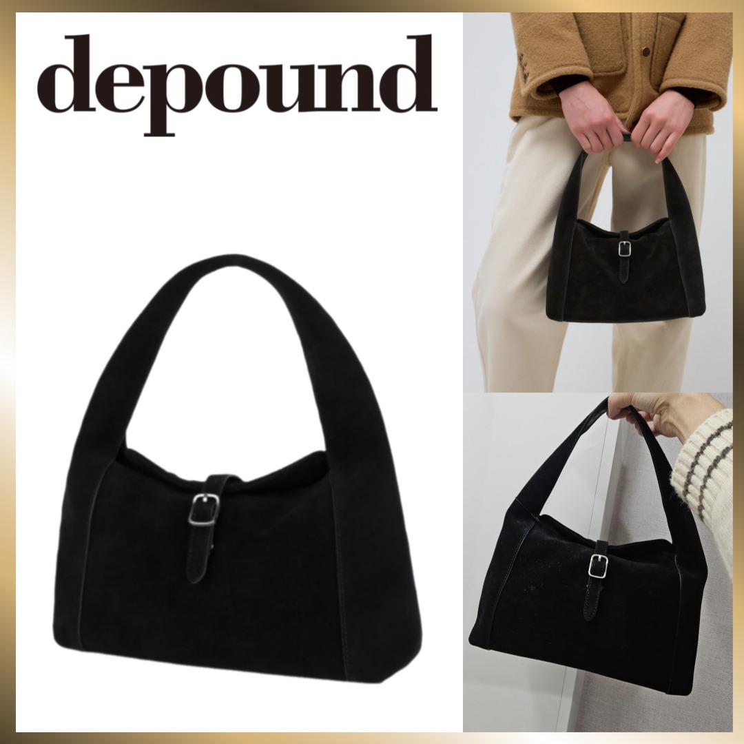 ◇depound◇ suede buckle bag (mini) black