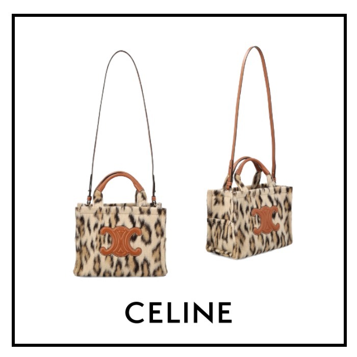 CELINE ロゴ レオパード ハンドバッグ ショルダーバッグ
