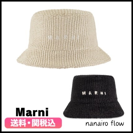 ★Marni★ ロゴ刺繍 フラットピーク バケット ハット 送料関税込