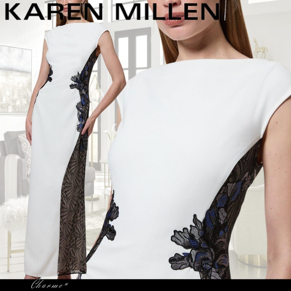KAREN MILLEN ミディドレス ワンピース ノースリーブ レース