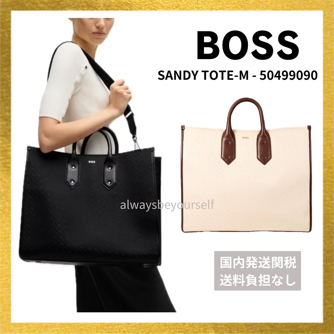 BOSS BLACK デニム トートバッグ モノグラムジャカード