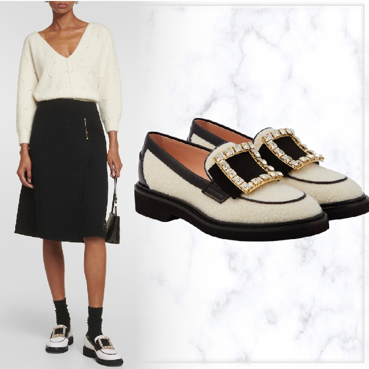 【ROGER VIVIER】Viv' Rangers◆ウールブークレ◆ローファー