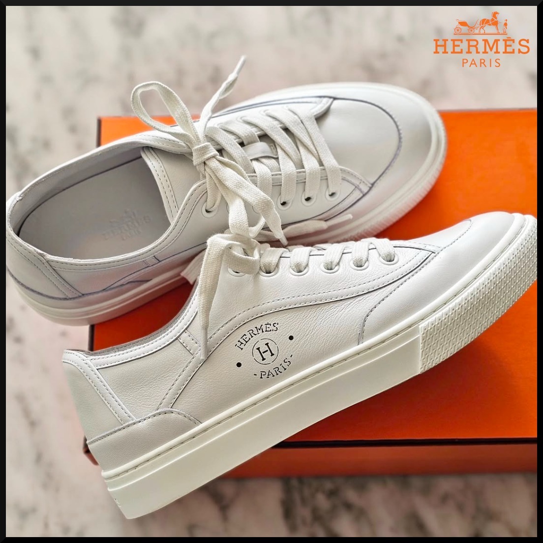 【Hermesロゴがお洒落☆】Hermes スニーカー ジェット