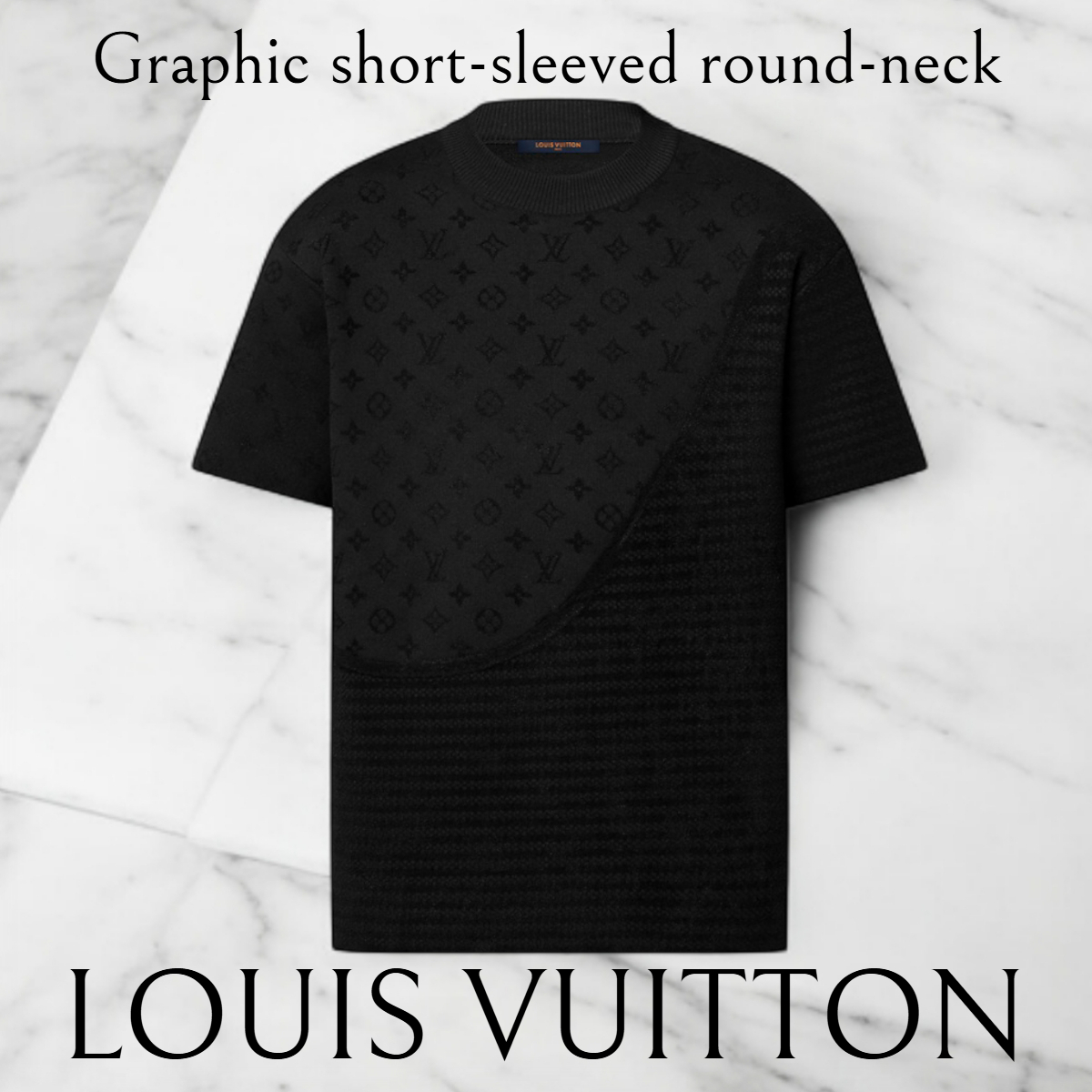 メンズ新作*LV*モノグラム 半袖ジャカードクルーネック Tシャツ