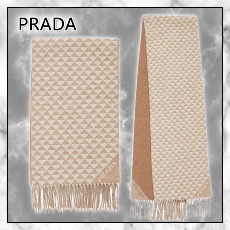◆PRADA 最新作◆シンボル ダブル ウール＆カシミア マフラー◆