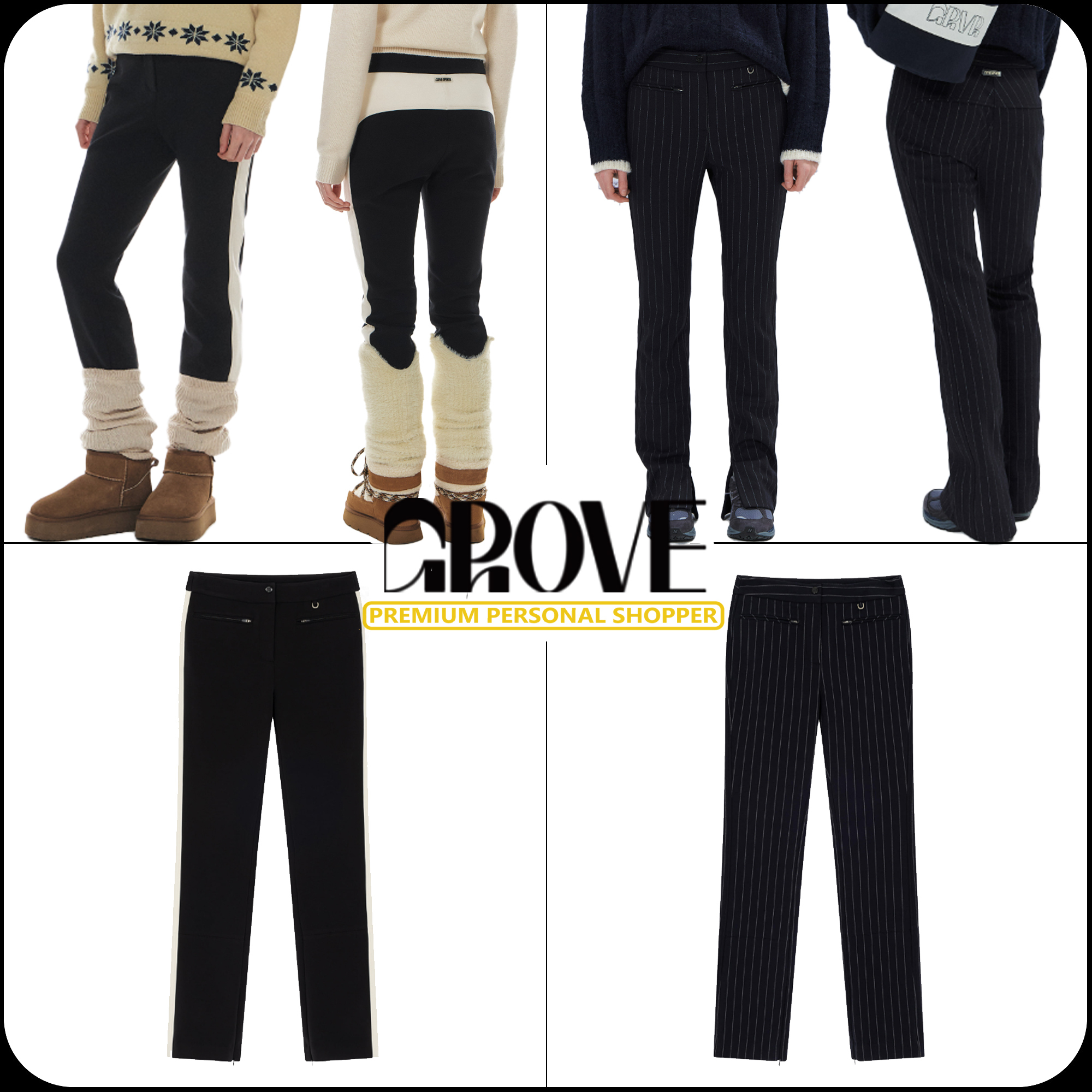 [GROVE]★24FW★韓国人気★SLASH STRETCHY PANTS