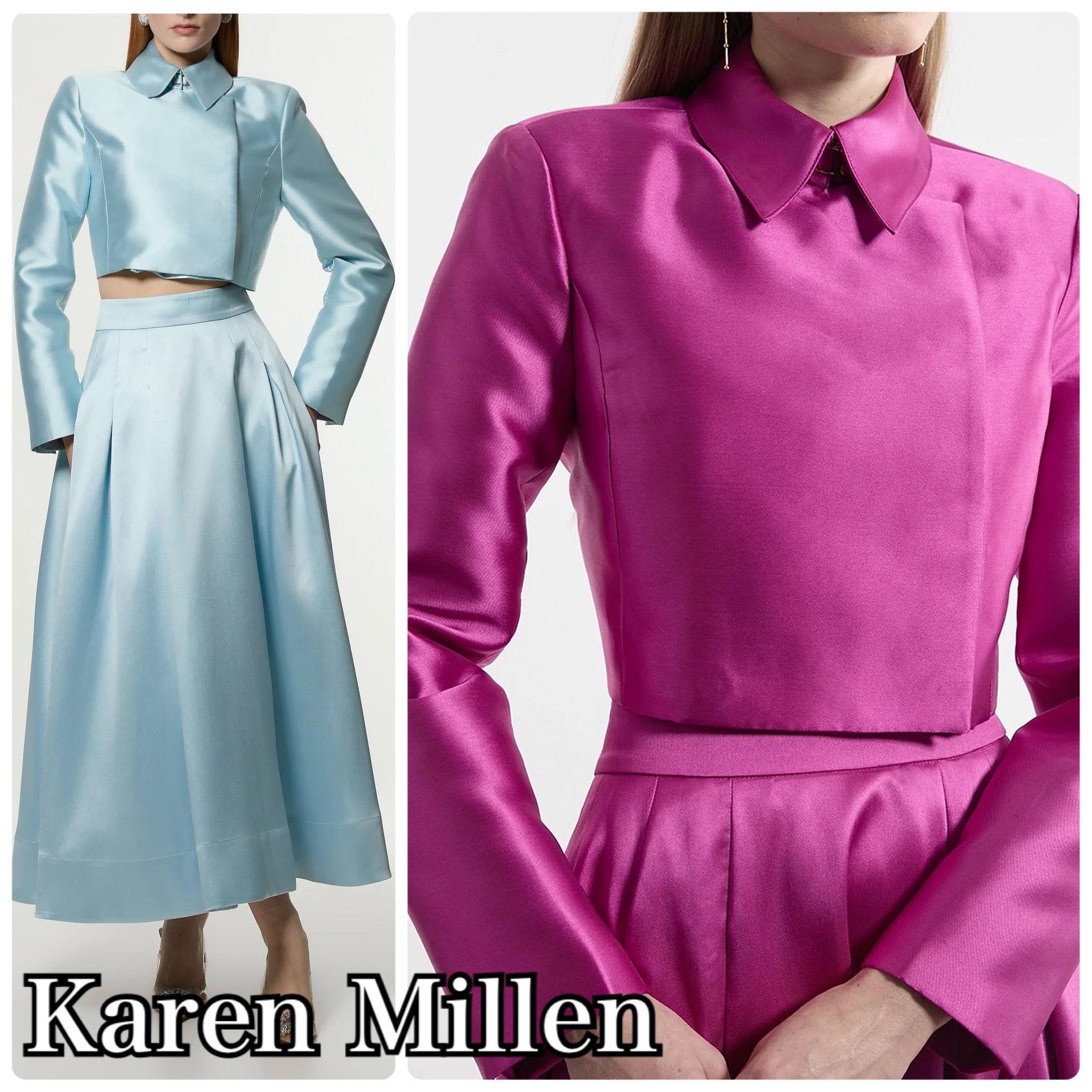 【Karen Millen】ツイル クロップド ウーブン ジャケット