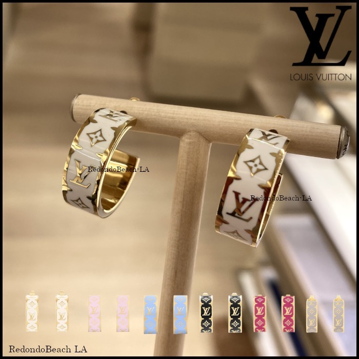 【耳元気品溢れる】★LOUIS VUITTON★Nanogram Enamel ピアス