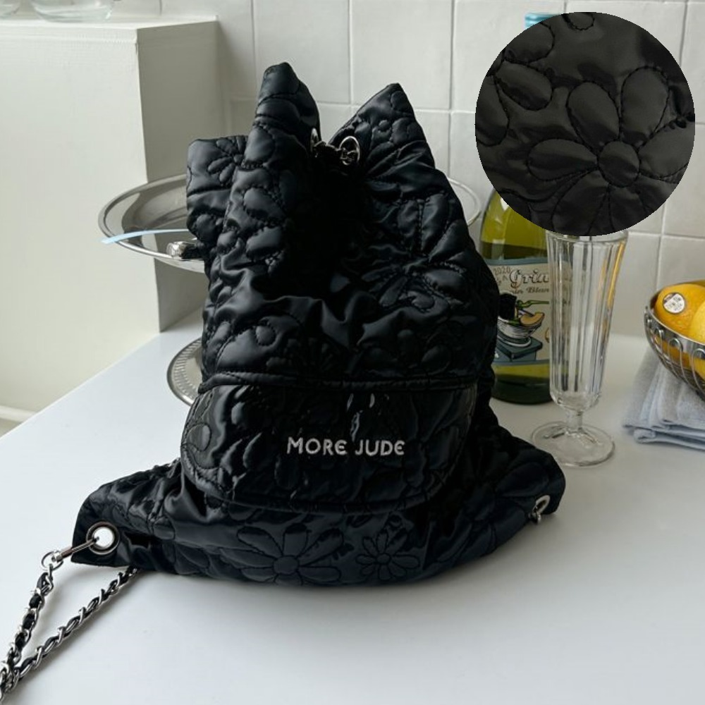 MOREJUDE★韓国★人気★Flower backpack black 追跡あり