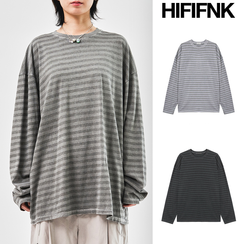 【HI FI FNK】Paul Pigment Striped Longsleeve