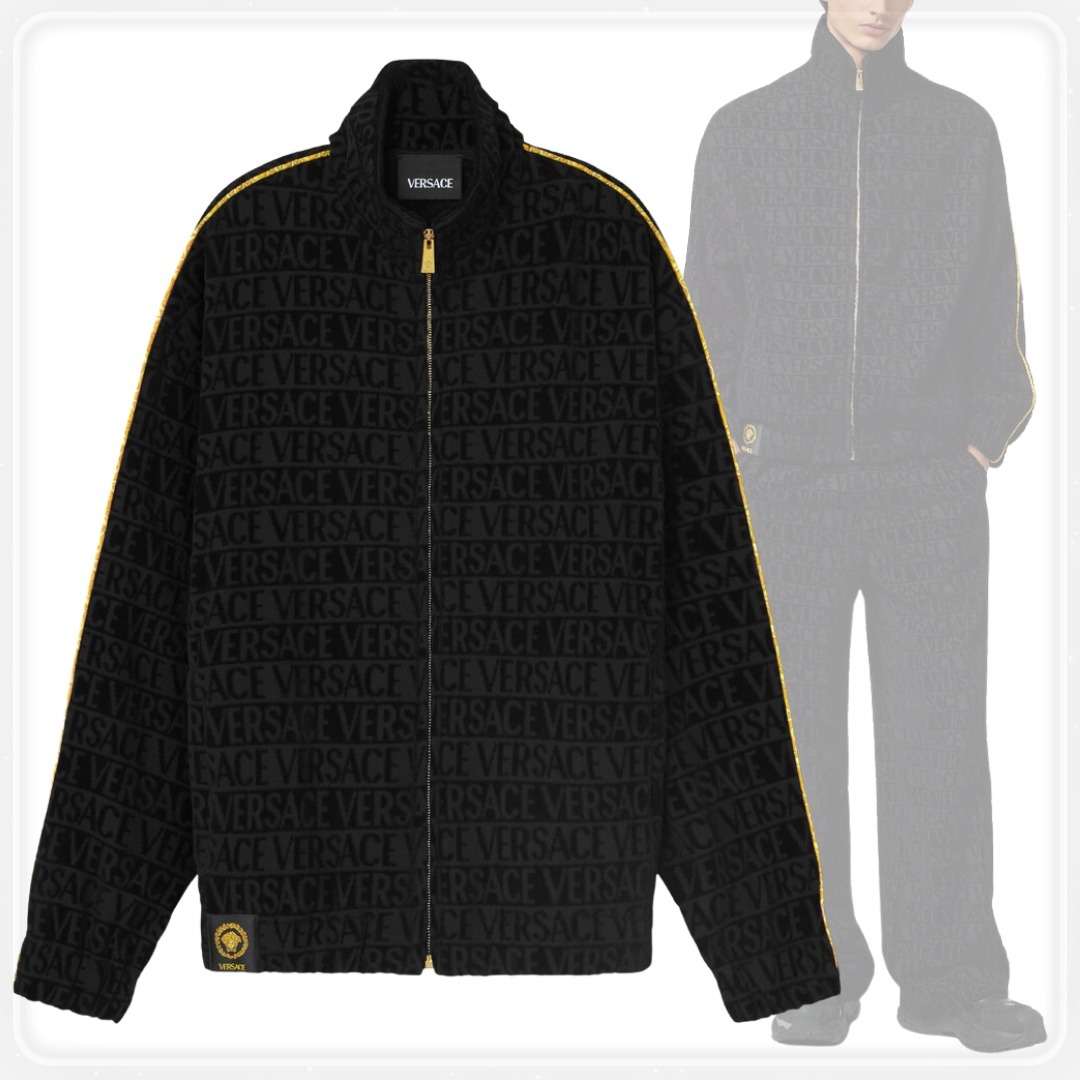 【VERSACE】I LOVE バロック ジップスウェットシャツ ブラック