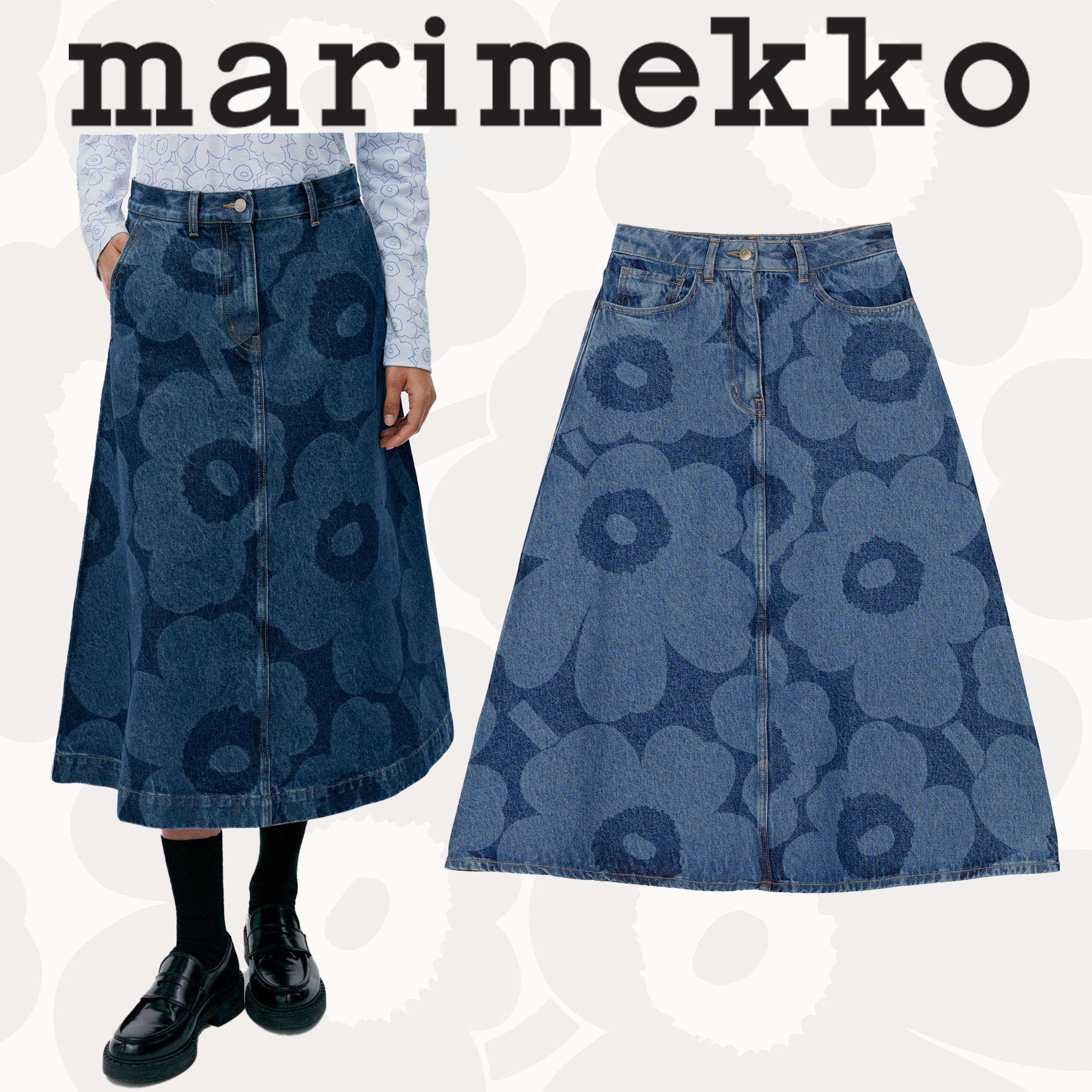 marimekko マリメッコ/ Maridenim Suoritus Unikko スカート