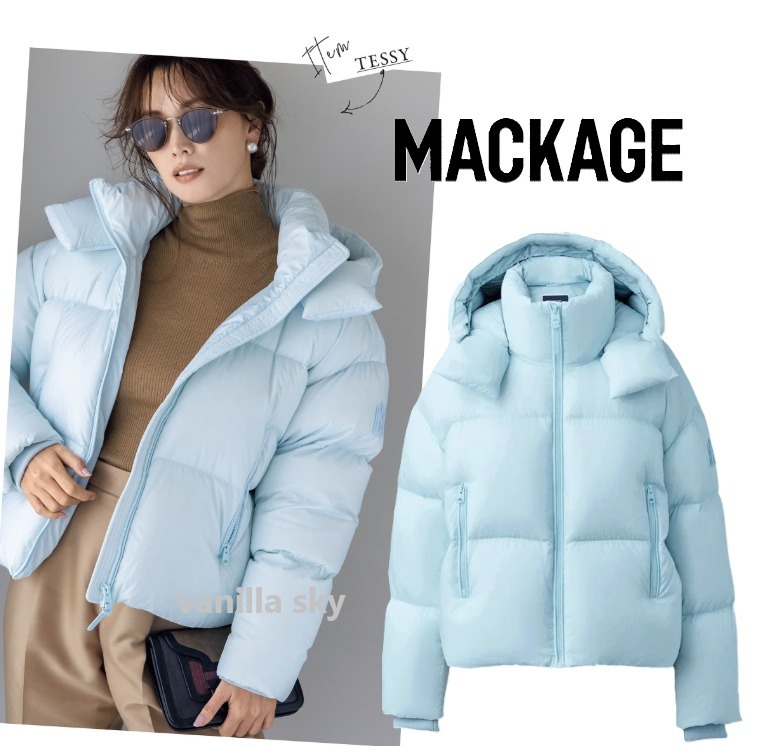 映えるきれい色●MACKAGE●TESSY●ショート丈ダウン●AIR