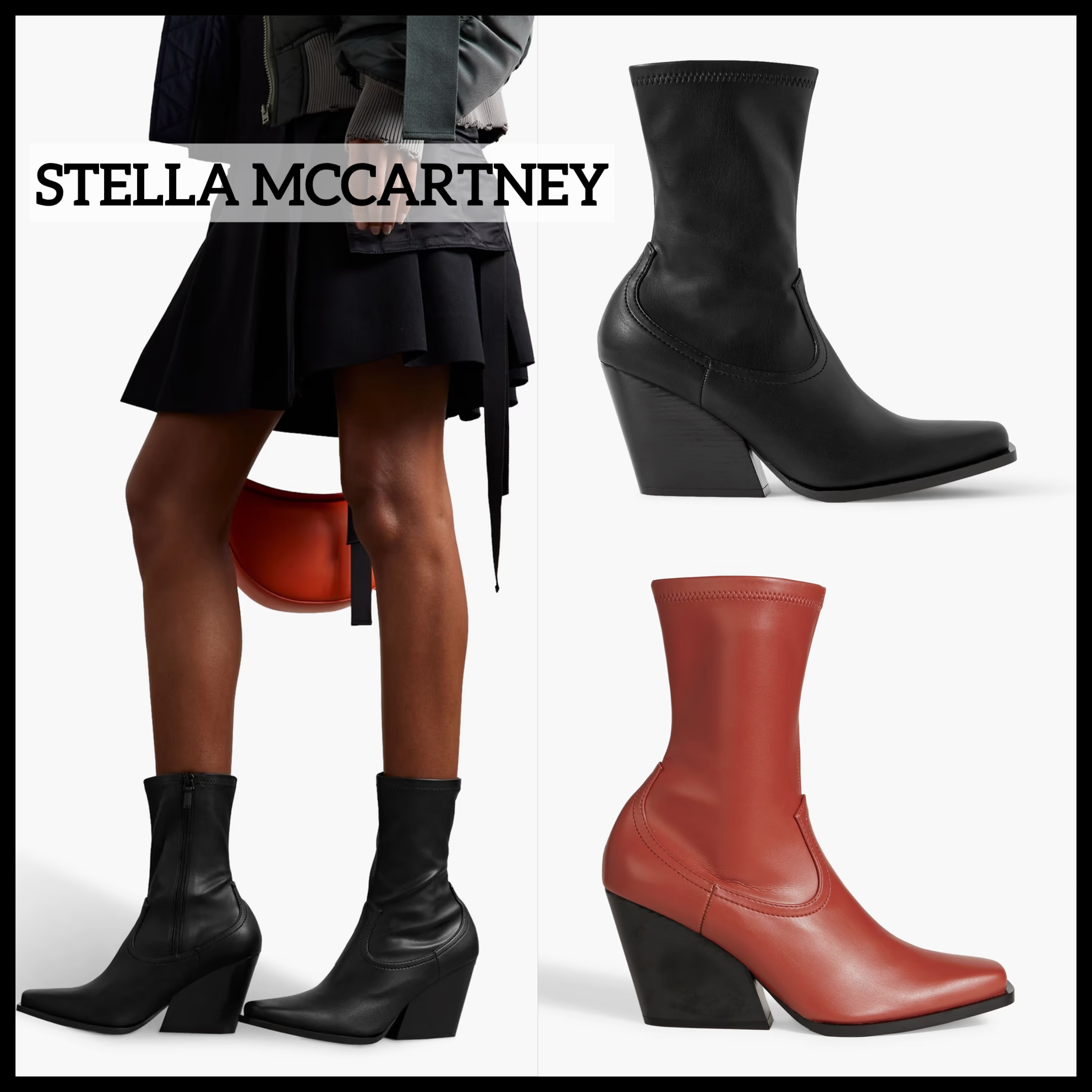 セール中【STELLA MCCARTNEY】フェイクレザー カウボーイブーツ