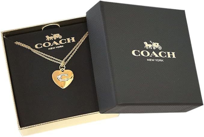 ネックレス・ペンダント COACH HEART PENDANT NECKLACE 6063 GD/SILVER