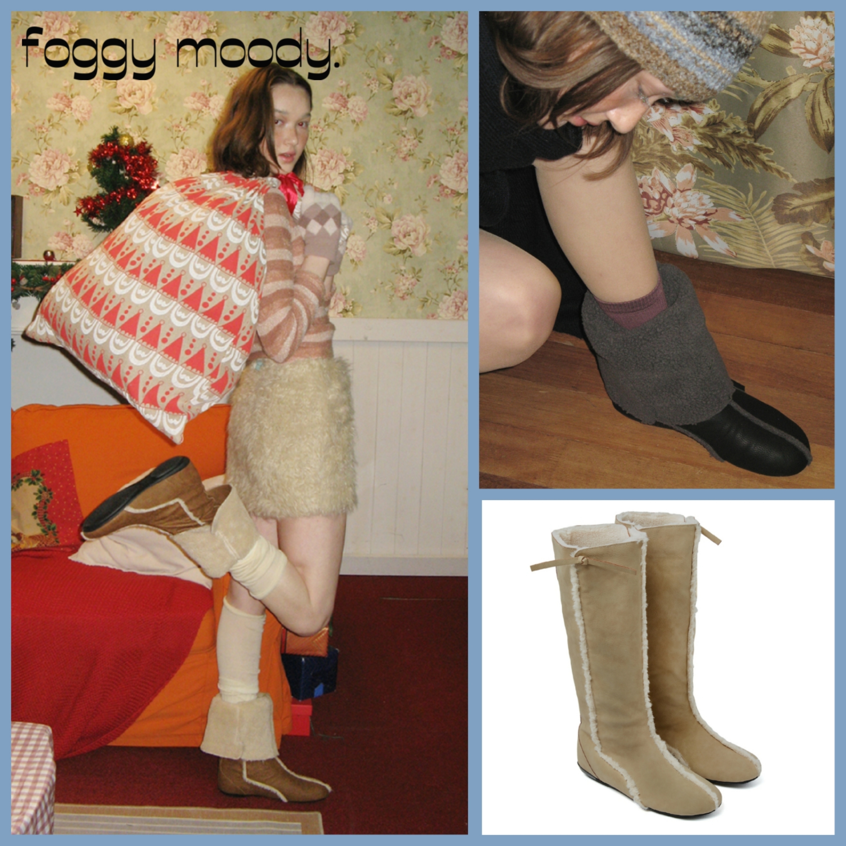 ●●foggy moody●●Mouton 0014. Shearling Line Boots