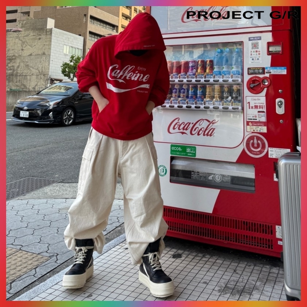 【PROJECT G/R 】CAFFEINE PARODY HOODIE RED