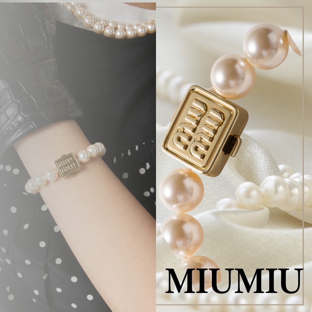 【いつでも特別感】MIUMIU パール メタルブレスレット