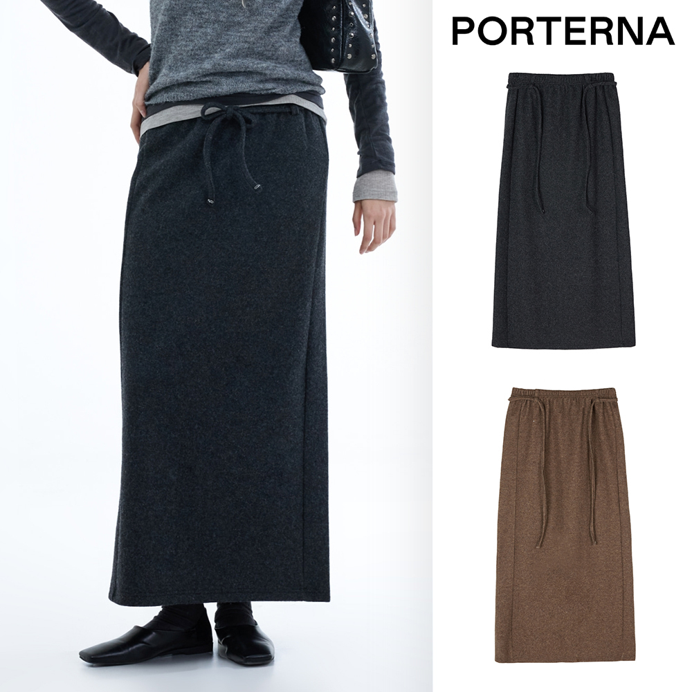 【PORTERNA】Milling wool long skirt