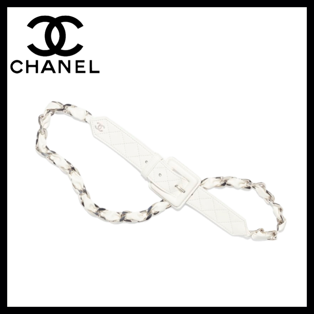 高級感♡上質カーフスキン【CHANEL】チェーン革ベルト