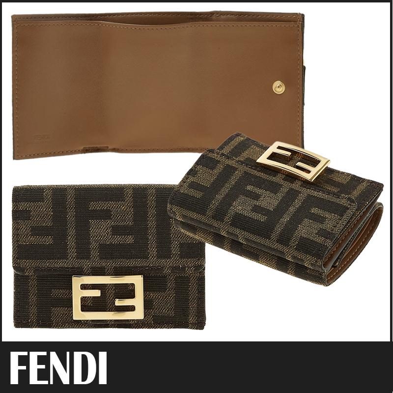 送料関税込 FENDI バゲット マイクロ 小銭入れ付き 三つ折り財布