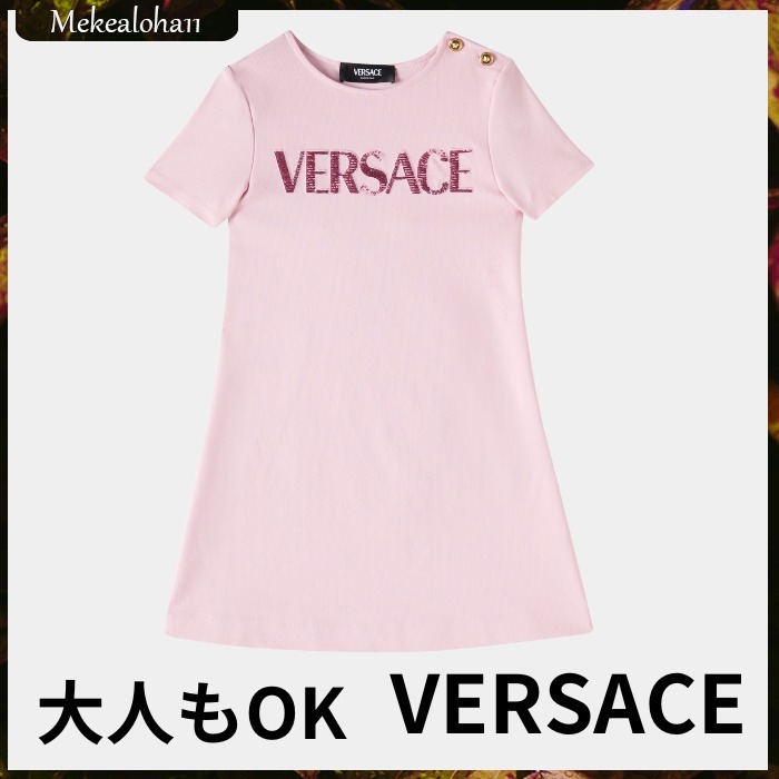 VERSACE☆キッズ ロゴ ジャージドレス ピンク 大人もOK