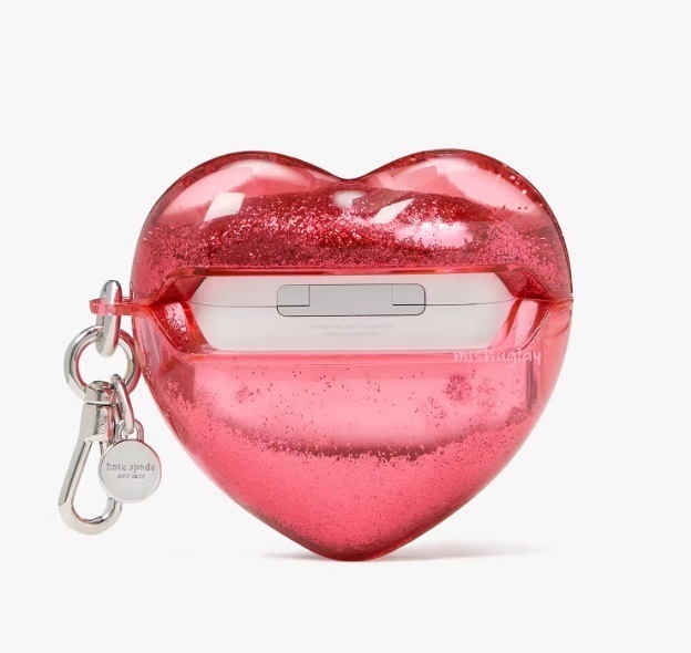 【kate spade】流れるグリッター♪ ハート型*AirPods Pro case★ kate spade】AirPods Pro 2 ケース ハート グリッター
