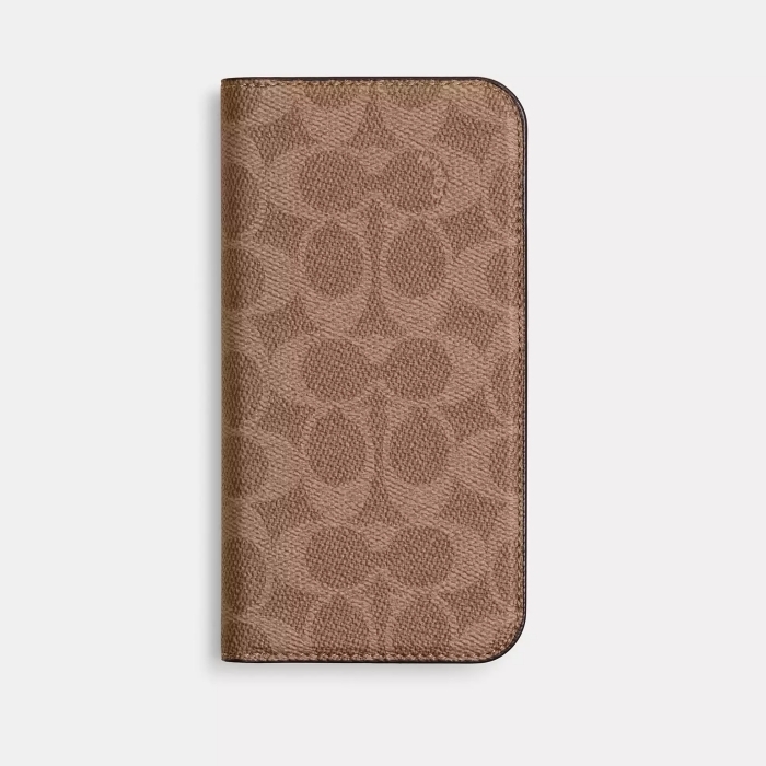 COACH IPHONE 16 PRO 手帳型 フォリオ・シグネチャー キャンバス