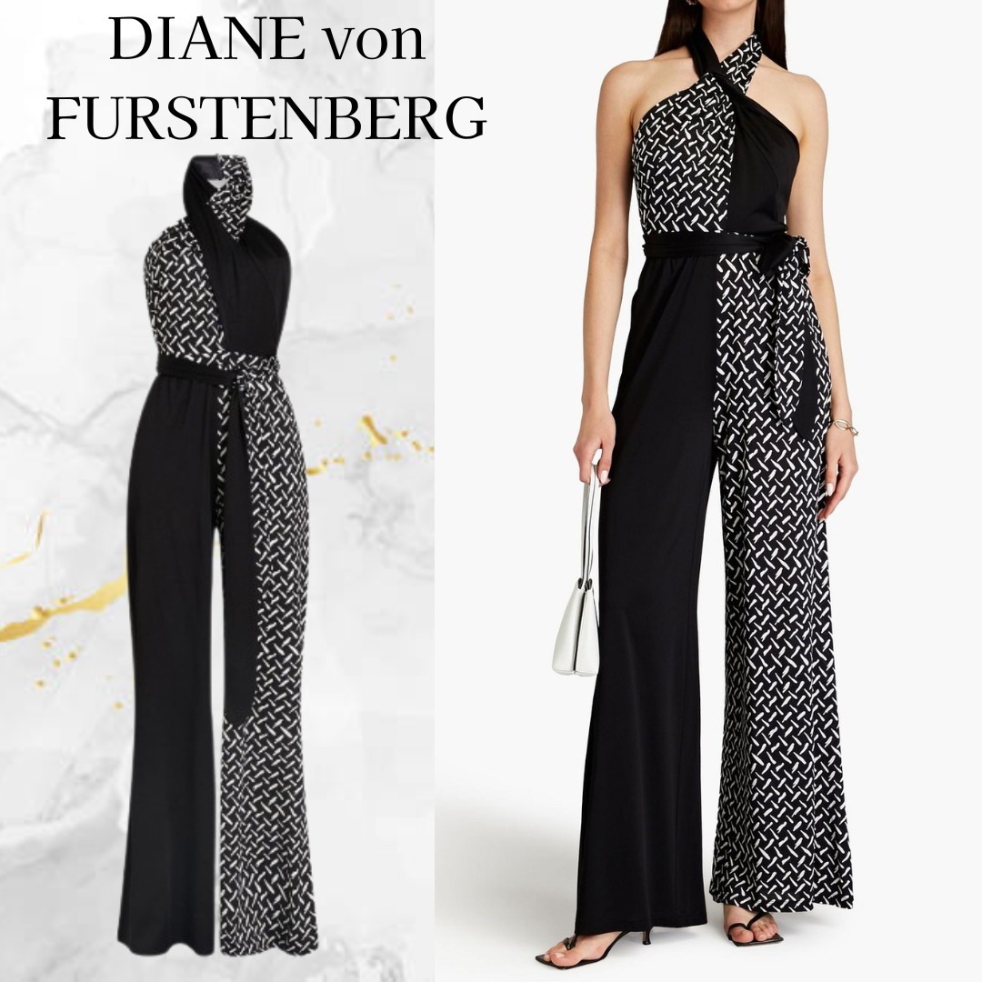 【30％OFF】 DIANE von FURSTENBERG☆ホルターネック ジャンプスーツ サロペット・オーバーオール・オールインワン